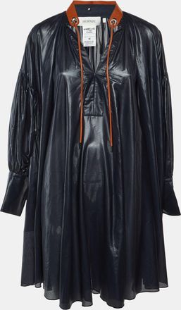 Sportmax Navy Blue Polyester Contrast Neck Detail Mini Dress