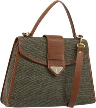 Saint Laurent Pre-owned Handbags, female, Green, Size: ONE SIZE Pre-owned Vintage Canvas Hand Bag