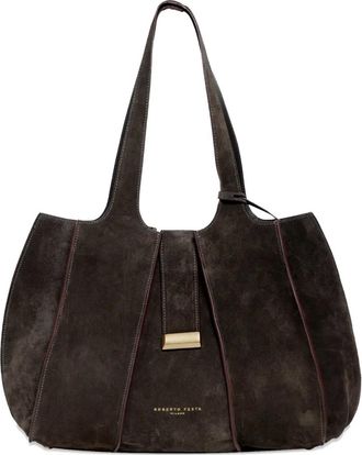 Roberto Festa Milano Eloise geribbelde shopper - Bruin