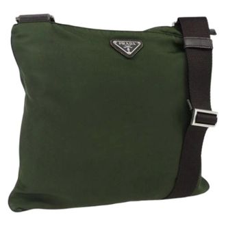 Prada Pre-owned Nylon Cross Body Bag - Dames - Pre-owned - Groen - Maat: ONE Size Nylon