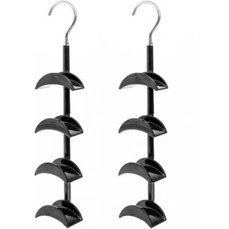 OEM Organisateur De Sac A Main - Rotation 360 Degres - Pour Tringle De Penderie - 4 Crochets - Noir - Lot De 2
