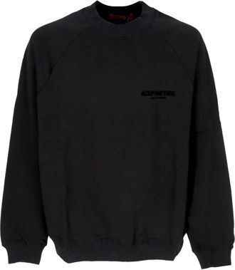 Acupuncture Zwarte Crewneck Sweatshirt Sluiting Sweet - Heren - Sweatshirts - Zwart - XL - Katoen - Hoodies & sweatvesten