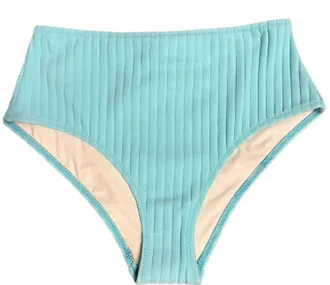 Solid & Striped Ribbed High Waisted Bikini Bottom In Fresh Air
