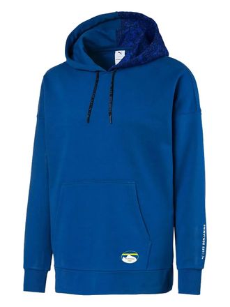 Puma x Les Benjamins patterned-trim hoodie - men - Fabric - L - Blue