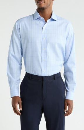 Brooks Brothers Regular Fit Plaid Non-Iron Dress Shirt in Light Blue/navy at Nordstrom Rack, Size 16.5 - 32