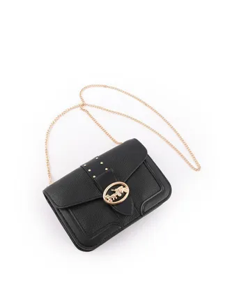 Coach Womens Crossbody Bag Gold-Black Leather Crossbody-bags