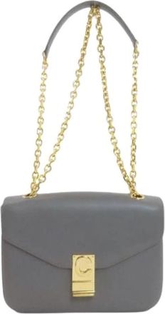Celine Pre-owned Vintage Schoudertas - Dames - Vintage Schoudertas - Grijs - ONE Size - Leer - Vintage