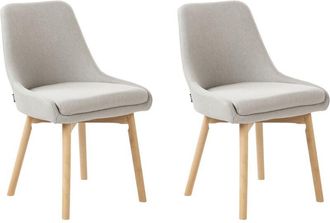 Beliani Set of 2 Dining Chairs MELFORT Light Grey