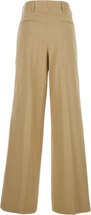 Dries Van Noten Womens Beige Pants With Pleated Details Fabric Trousers