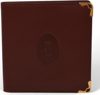 Cartier Bordeaux Leather Wallet (Bi-Fold) (Pre-Owned)