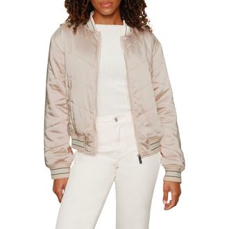 Sanctuary Leah Quilted Bomber Jacket in Pink Milk at Nordstrom, Size X-Large