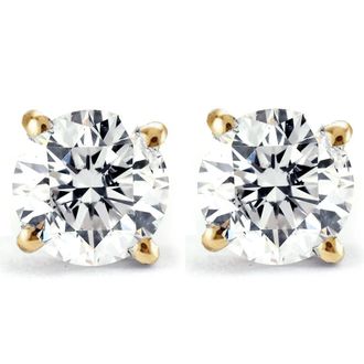 Pompeii3 2 1/4 Ct T. W. Diamond Screw Back Studs Lab Grown 14k Yellow Gold
