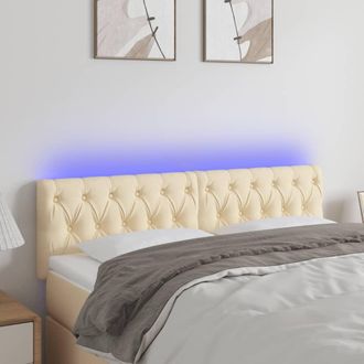 vidaXL Cabecero Con Led De Tela Color Crema 144x7x78/88 Cm Vidaxl