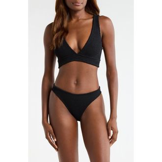 Hunza G Carla Crinkle Two-Piece Swimsuit in Black at Nordstrom