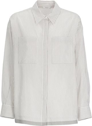 PESERICO Shirt met streepjespatroon - Dames - Overhemden - Wit - XL - Katoen - Overhemden