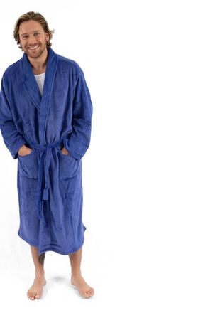 Leveret Mens Fleece Robe in Blue at Nordstrom, Size X-Large