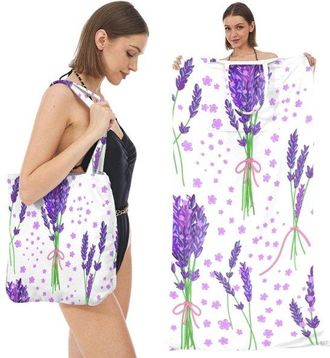 OEM Toalla 2 1: Toalla Bolso Xxl (160 X 80 Toalla Microfibra Plegable Convierte Bolso Hombro, Port&aacute;til Color Morado, 160 X 80 Cm