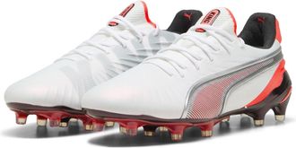 Puma Unisex Accessories King Ultimate Firm Ground Football Boots in White-Silver - Size UK 6.5