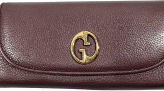 Gucci Bordeaux Leather Coin Purse/Coin Case (Pre-Owned)