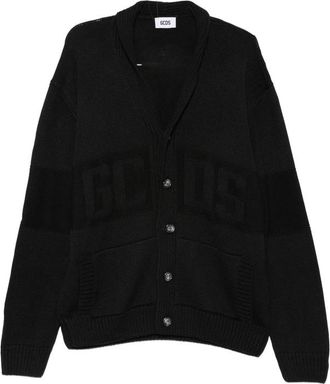 GCDS Logo-intarsia Knit Cardigan