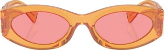 Miu Miu Pink Oval Ladies Sunglasses MU 11WS 12T1D0 54