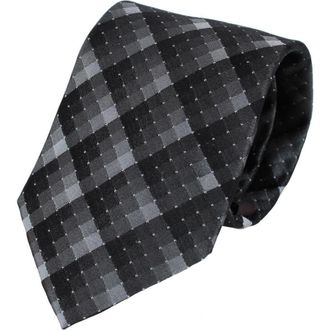 Trafalgar Store Falcon Grey and Silver Micro Square Business Silk Necktie at Nordstrom