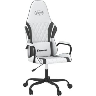 vidaXL Sedia da Gaming Massaggiante Bianco e Nero in Similpelle vidaXL