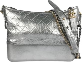 Chanel Pre-owned Leather chanel-bags - Dames - Vintage Schoudertas - Grijs - ONE Size - Leer - Vintage