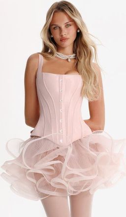 Milla Structured Low Waist Taffeta Corset in Pink for Cocktail Events at Nordstrom, Size 10