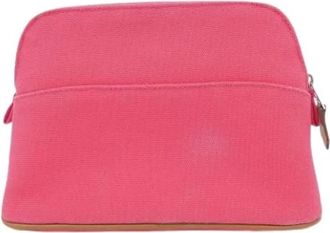 Herm&egrave;s Pre-owned Vintage Canvas Clutch - Dames - Vintage Clutch - Roze - ONE Size - Leer - Vintage