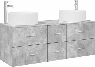 vidaXL Juego De Muebles De Ba&ntilde;o 3 Uds. Gris Hormig&oacute;n Vidaxl