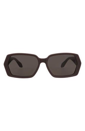 Alaia 60mm Novelty Rectangular Sunglasses in Burgundy Burgundy Grey at Nordstrom Rack