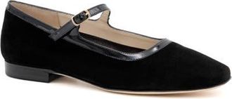 Amalfi By Rangoni Galba Mary Jane Flat in Black Cashmere Black Vernice at Nordstrom, Size 6.5