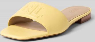 Lauren Ralph Lauren Pantoletten aus reinem Leder Modell EVERLEY SLD in Hellgelb, Gr&ouml;&szlig;e 36,5