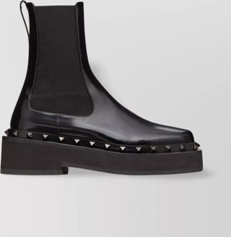 Valentino Garavani leather rockstud ankle boots