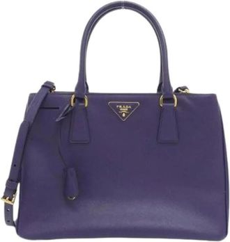 Prada Pre-owned Handbags, female, Blue, Size: ONE SIZE Pre-owned Saffiano Lux Handbag