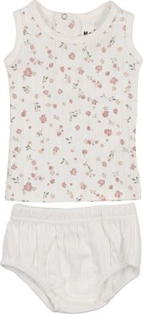Maniere Kids Pointelle Petals Tank & Bloomers Set in Ivory at Nordstrom, Size 3T