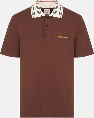 Casablanca LAUREL PIQUE POLO Size: XL, colour: BROWN