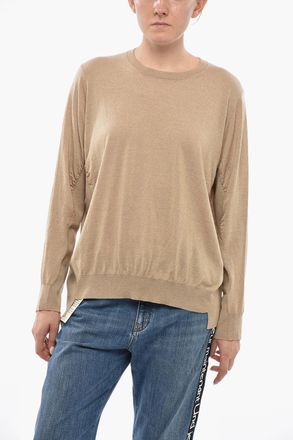 Stella McCartney Maglia Girocollo in Lana Vergine con Fondo Asimmetrico Stella McCartney