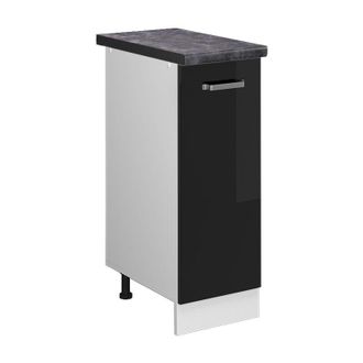 Vicco Armario de farmacia R-Line, Negro brillo intenso, 30 cm, et Antracita