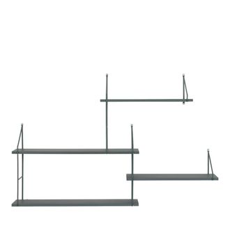 House Nordic Estante de pared de madera y metal - Verde