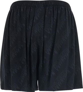 Balenciaga Mens High-Waisted Shorts Black Viscose