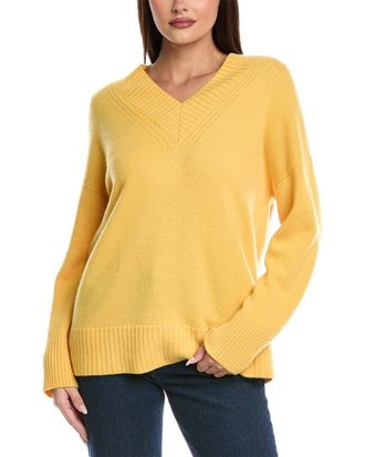 Lafayette 148 New York Deep V-Neck Cashmere Sweater
