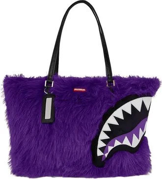 Sprayground Furzilla Shark Purp Tote Bag Purple 910T8207NSZ