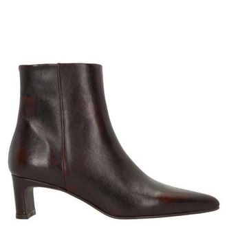 Sacha leren enkellaarzen donkerbruin