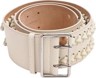 Alexander McQueen Pre-owned Belts, female, White, Size: ONE SIZE Pre-owned Braided Belt in White Leather