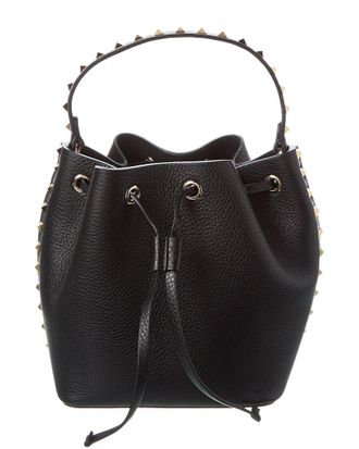 Valentino Rockstud Grainy Leather Bucket Bag (Authentic Pre-Loved)