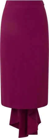 Moschino Rokken, Dames, Bruin, XL, Fitted Midi Skirt with Ruched Hem