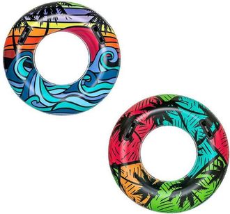 Trade Shop Trade Shop - Salvagente Gonfiabile Con Maniglie Palme Tropicali 91cm 2 Colori Assortiti 36350