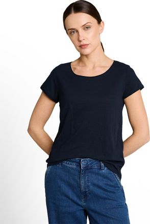 Tom Tailor T-Shirt TOM TAILOR, Damen, Gr. XXL, sky captain, Jersey, Obermaterial: 100% Baumwolle, unifarben, regular fit normal, Rundhals, Shirts T-Shirt